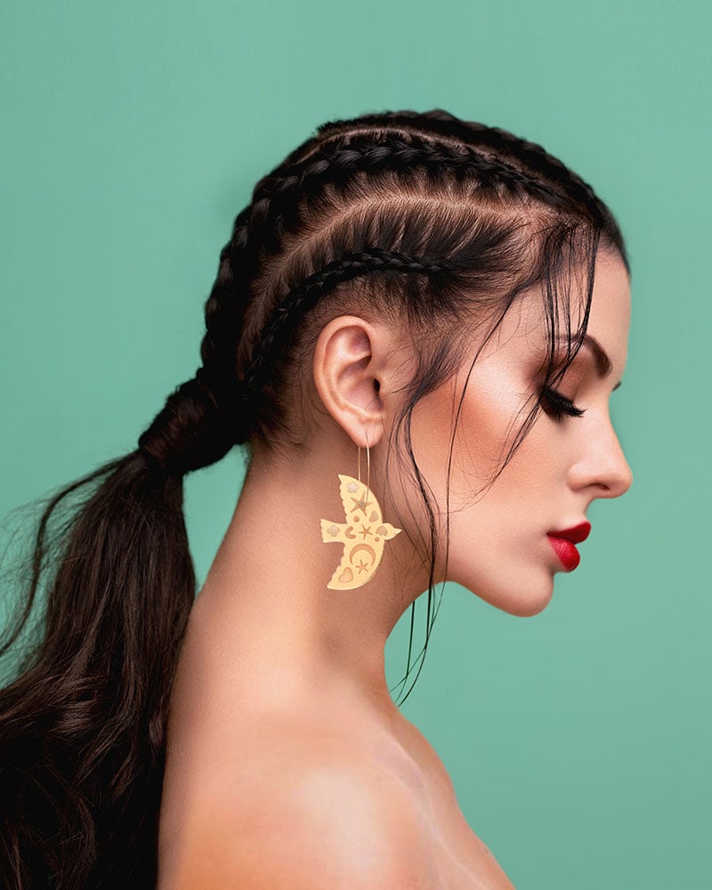 Alicanto 1 - Dash of Gold Acrylic Earrings