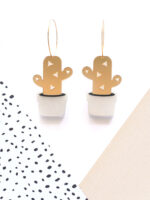 Cactus - Dash of Gold Acrylic Earrings