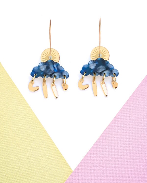 Cloud Nine - Dash of Gold Acrylic Earrings