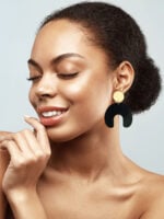 Cookie Moon 2 - Dash of Gold Acrylic Earrings