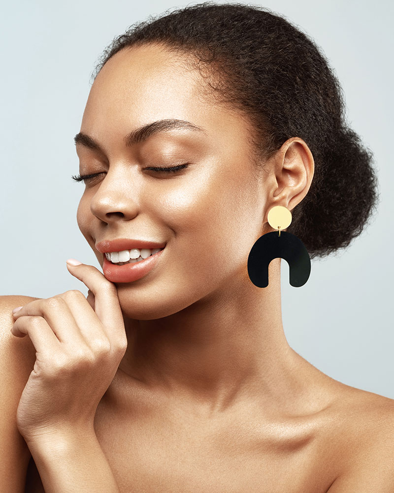 Cookie Moon 2 - Dash of Gold Acrylic Earrings