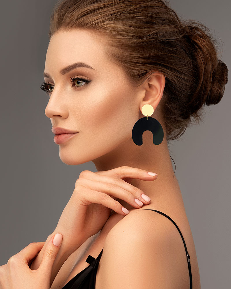 Cookie Moon - Dash of Gold Acrylic Earrings