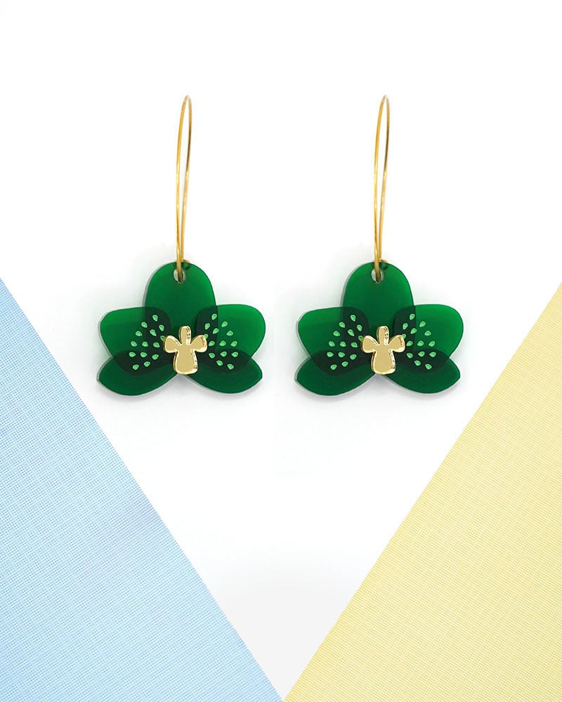 Orchid earrings shop
