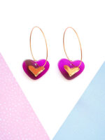 Little Hearts - Dash of Gold Acrylic Earrings