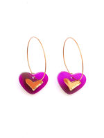 Little Hearts Hearts -Dash of Gold Acrylic Earrings