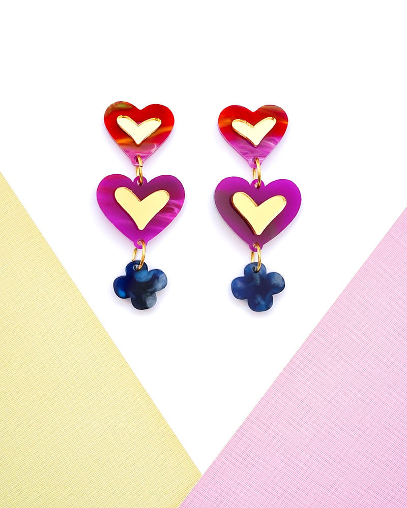 Lovers Lovers 1 - Dash of Gold - Acrylic Earrings