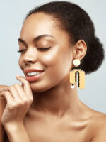 Mamunia - Dash of Gold Acrylic Earrings