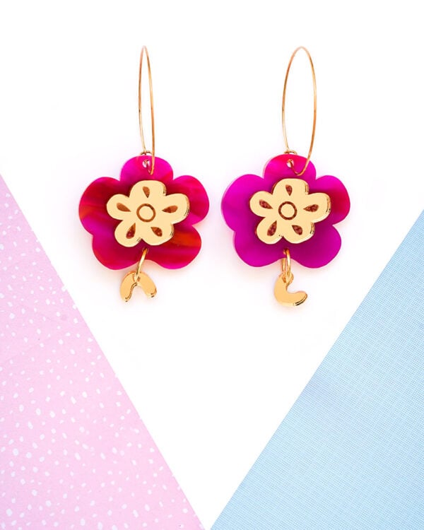 Mandevilla - Dash of Gold - Acrylic Earrings