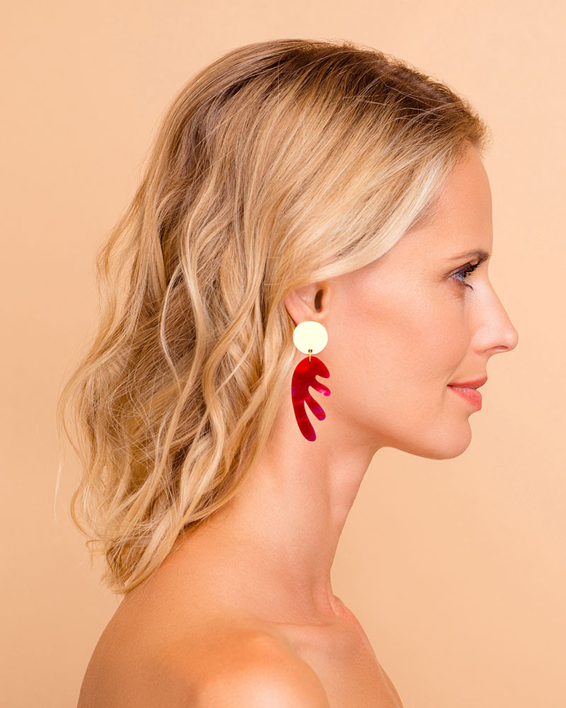 Mini Coral 1 - Dash of Gold - Acrylic Earrings