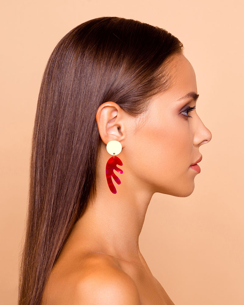 Mini Coral 2 - Dash of Gold - Acrylic Earrings
