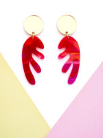 Mini Coral - Dash of Gold - Acrylic Earrings