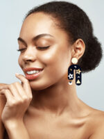 Moroccan Nights 1 - Dash of Gold Acrylic Earrings