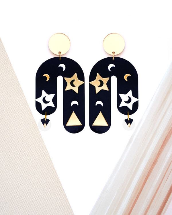 Moroccan Nights 3 - Dash of Gold Acrylic Earrings