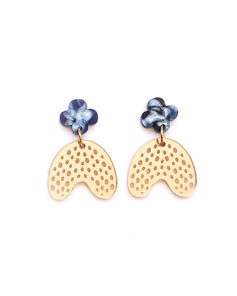 Poritidae 3 - Dash of Gold Acrylic Earrings
