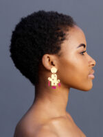 Saguaro 1 - Dash of Gold - Acrylic Earrings