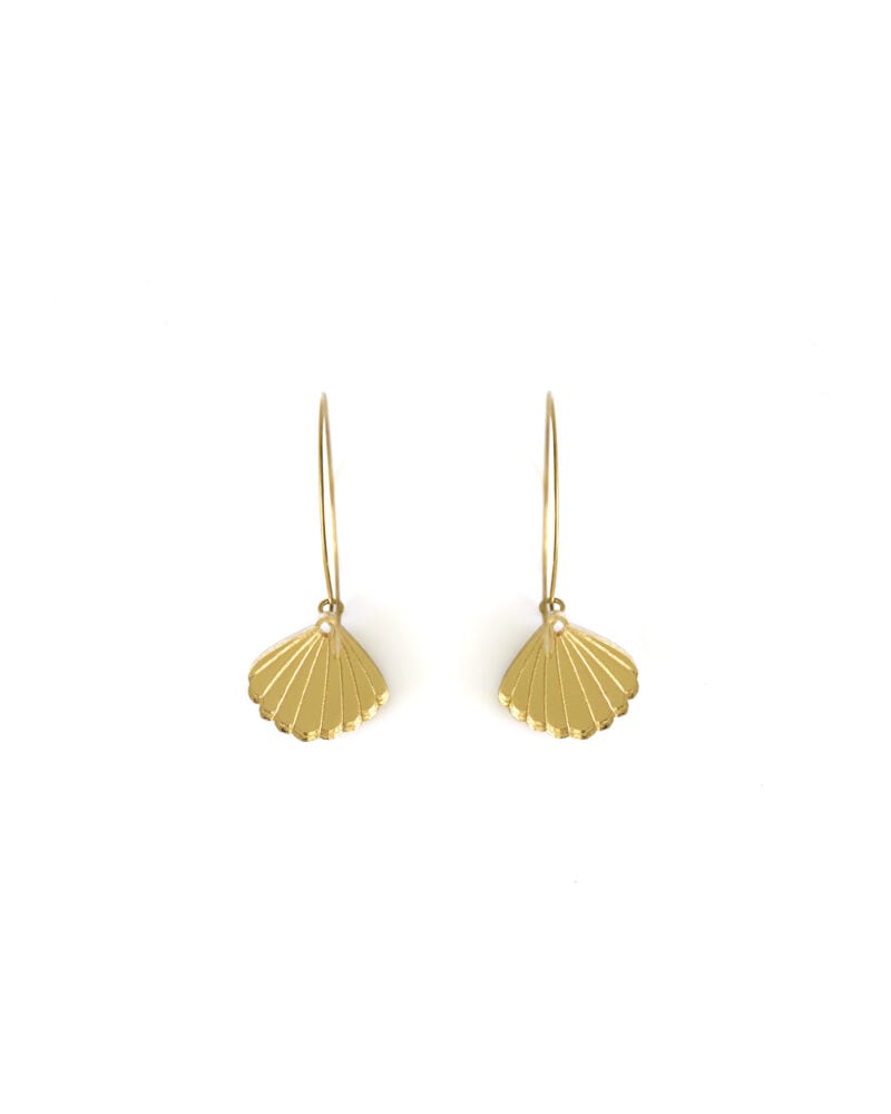 Sea Shalls - Dash of Gold - Acrylic Earrings