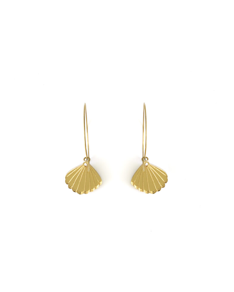 Sea Shalls - Dash of Gold - Acrylic Earrings