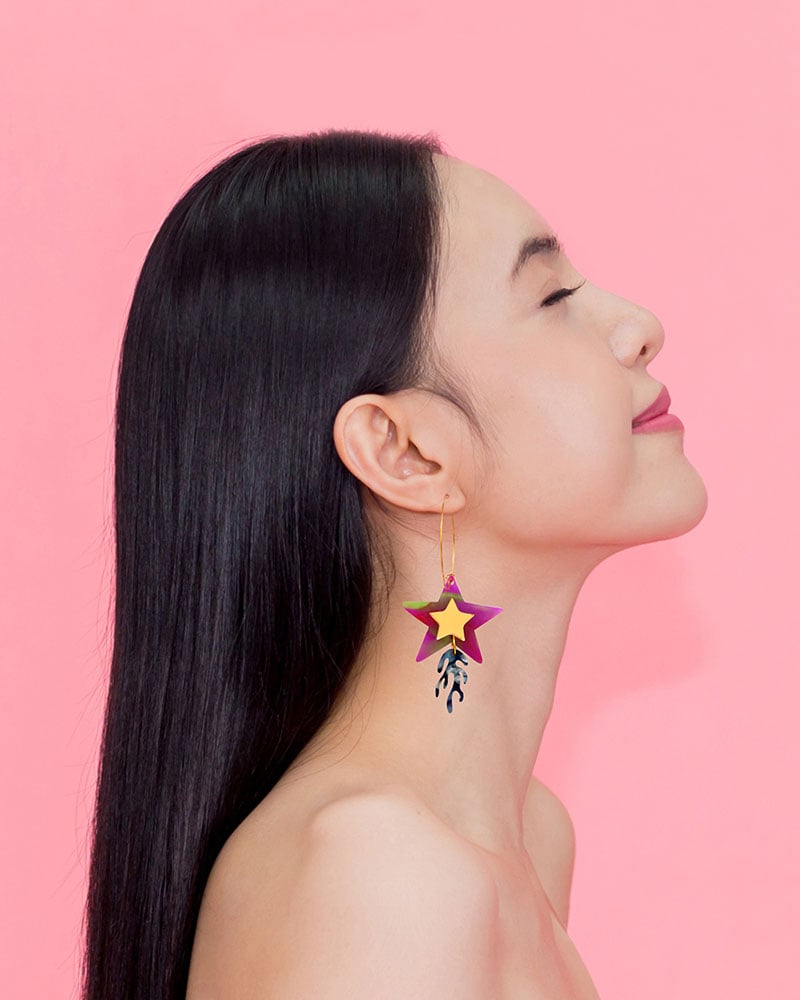 Stars 2 - Dash of Gold - Acrylic Earrings