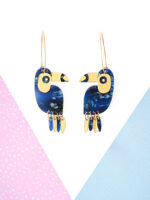 Toucan 3 - Dash of Gold Acrylic Earrings