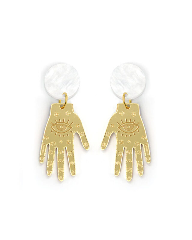 Day Visionary - Handmade Acrylic Earrings - Dash of Gold